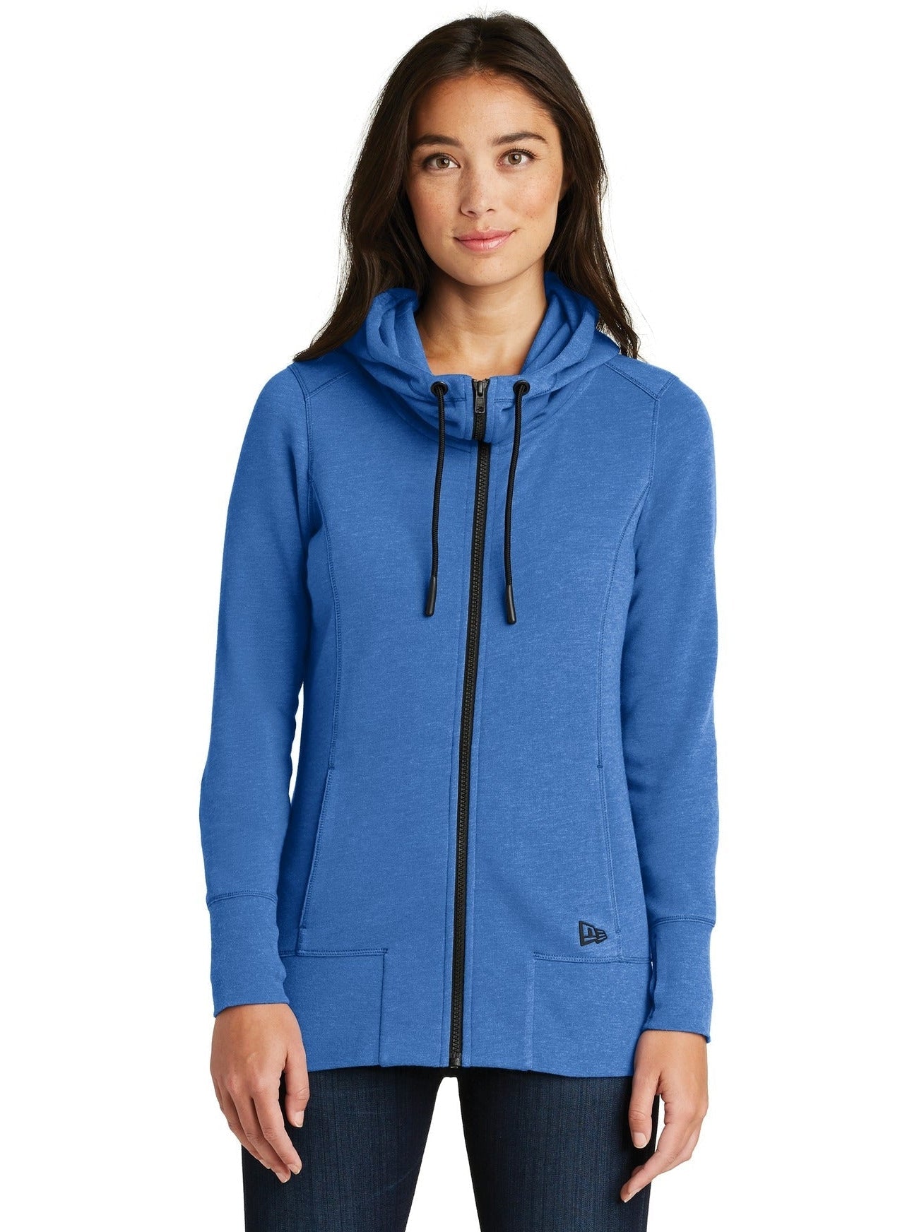 no-logo New Era Ladies Tri-Blend Fleece Full-Zip Hoodie-Regular-New Era-Thread Logic