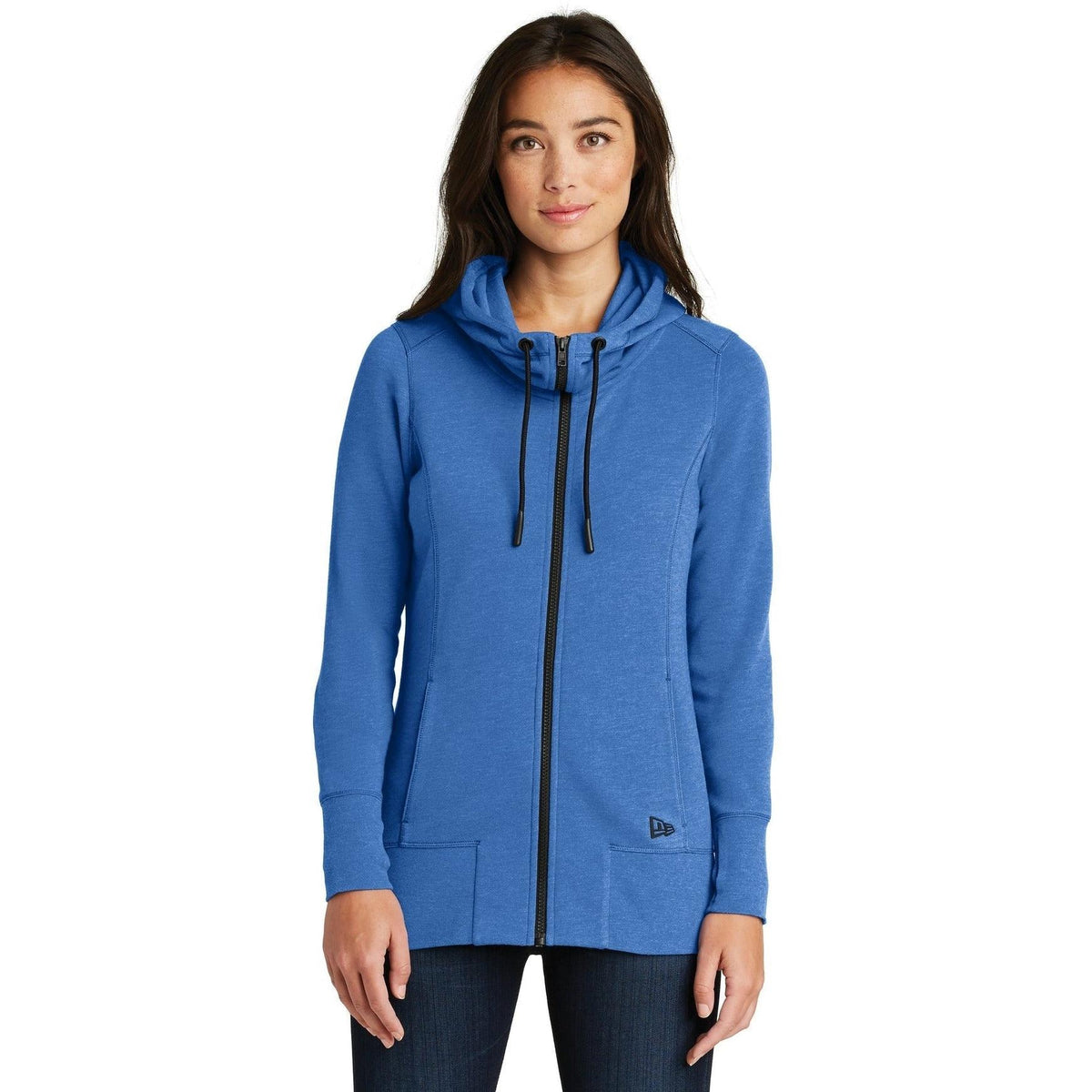 no-logo New Era Women's Tri-Blend Fleece Full-Zip Hoodie-Full Zips-New Era-Thread Logic
