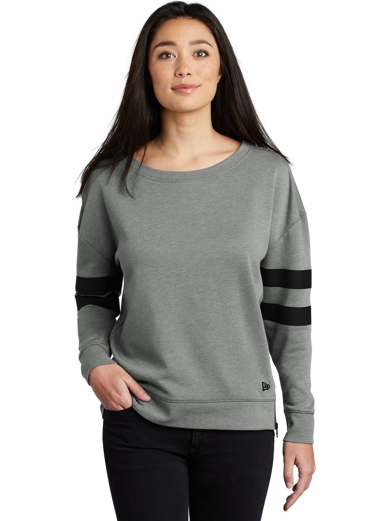 no-logo New Era Ladies Tri-Blend Fleece Varsity Crew-Active-New Era-Thread Logic