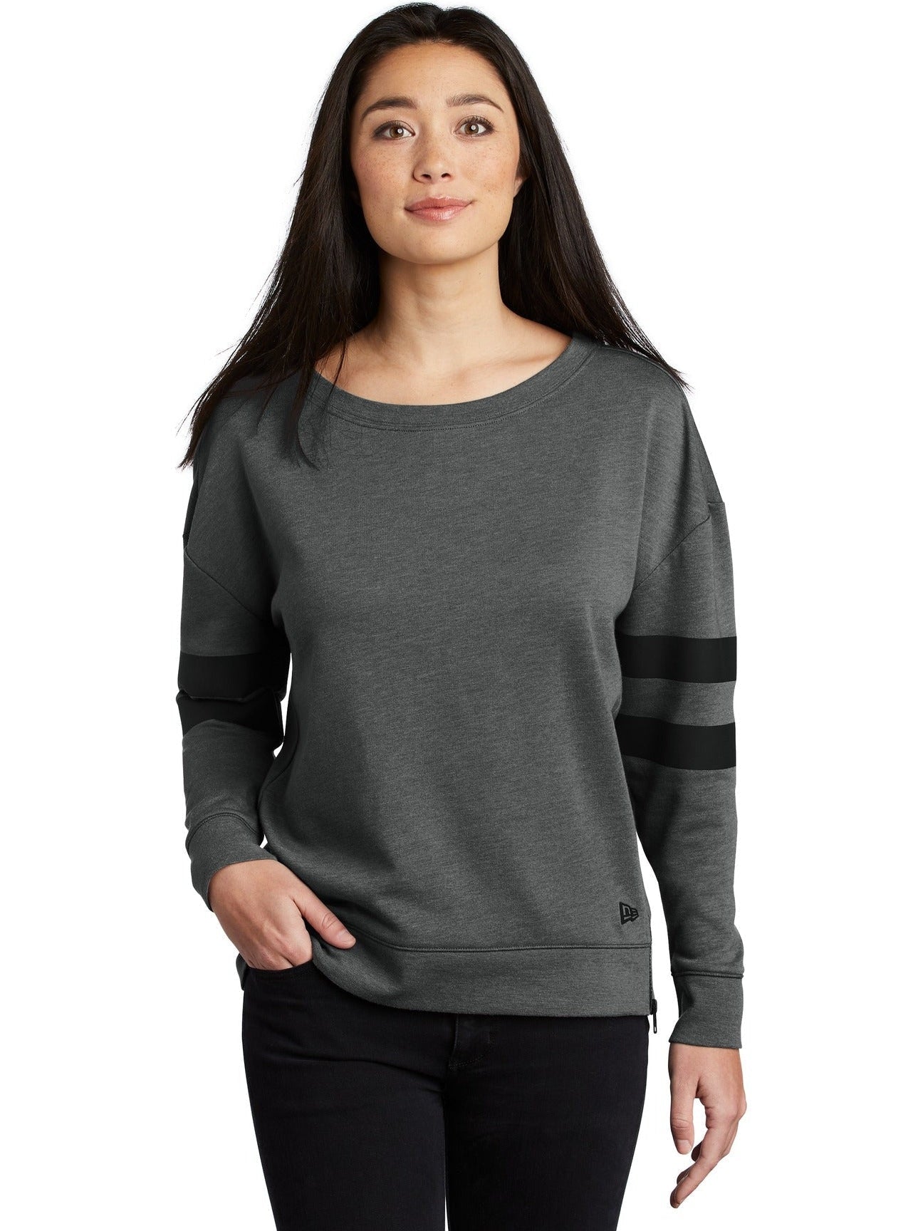 no-logo New Era Ladies Tri-Blend Fleece Varsity Crew-Active-New Era-Thread Logic