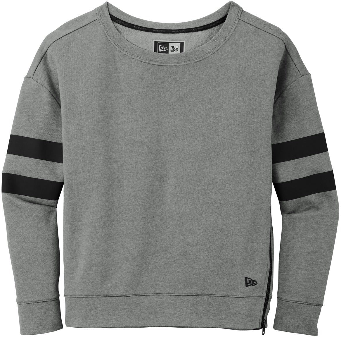 No-Logo CLOSEOUT - New Era Ladies Tri-Blend Fleece Varsity Crew-Crewnecks-New Era-Shadow Grey Heather-S-Thread Logic