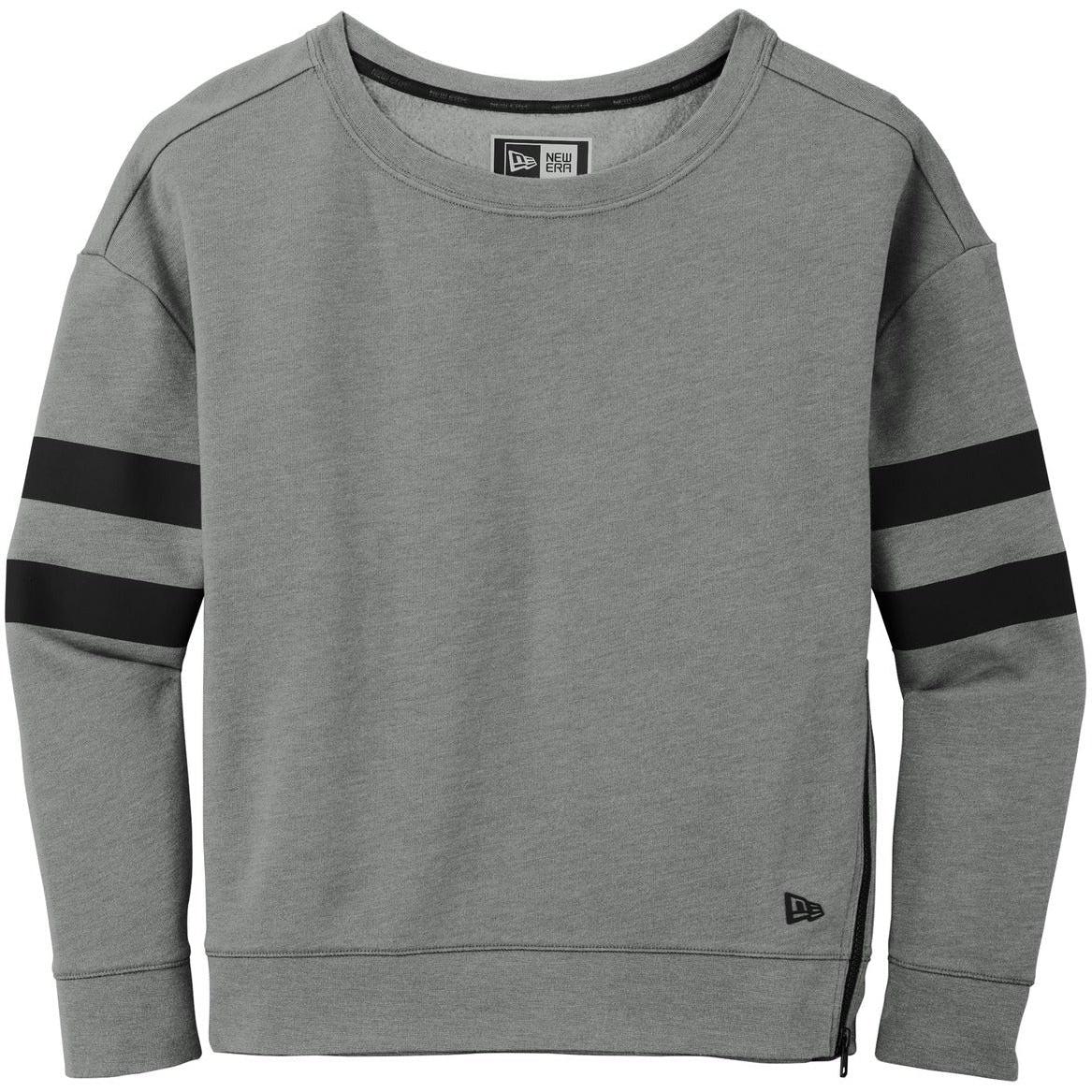 no-logo CLOSEOUT - New Era Ladies Tri-Blend Fleece Varsity Crew-Crewnecks-New Era-Shadow Grey Heather-S-Thread Logic
