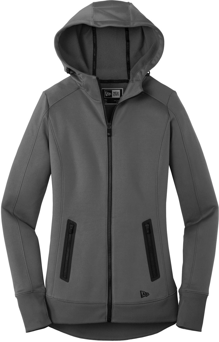 No-Logo CLOSEOUT - New Era Ladies Venue Fleece Full-Zip Hoodie-Full Zips-New Era-Graphite-XS-Thread Logic