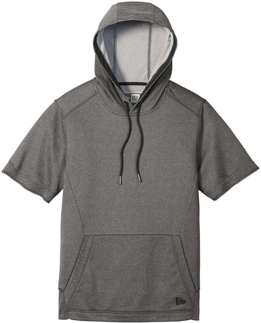 No-Logo CLOSEOUT - New Era Performance Terry Short Sleeve Hoodie-Hoodies-New Era-Graphite Heather-S-Thread Logic