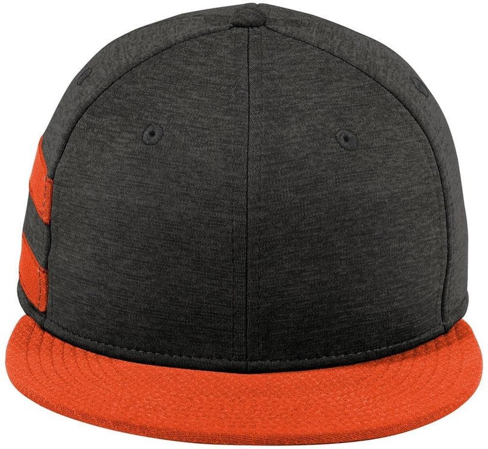New Era Shadow Heather Striped Flat Bill Snapback Cap-Regular-New Era-Black Shadow Heather/Deep Orange-OSFA-Thread Logic