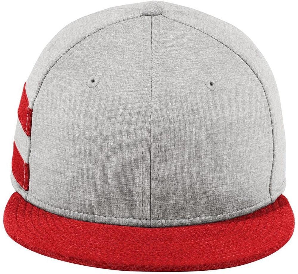 New Era Shadow Heather Striped Flat Bill Snapback Cap-Regular-New Era-Shadow Heather/Scarlet-OSFA-Thread Logic