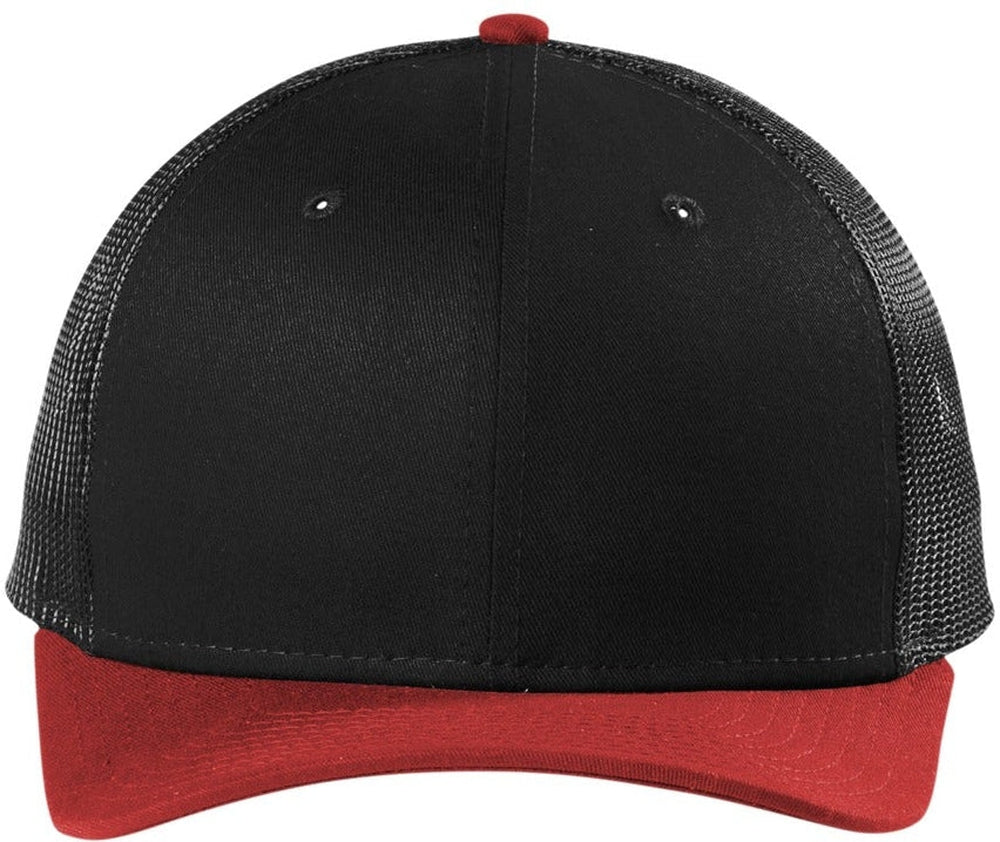 New Era Snapback Low Profile Trucker Cap-Regular-New Era-Black/Scarlet-OSFA-Thread Logic