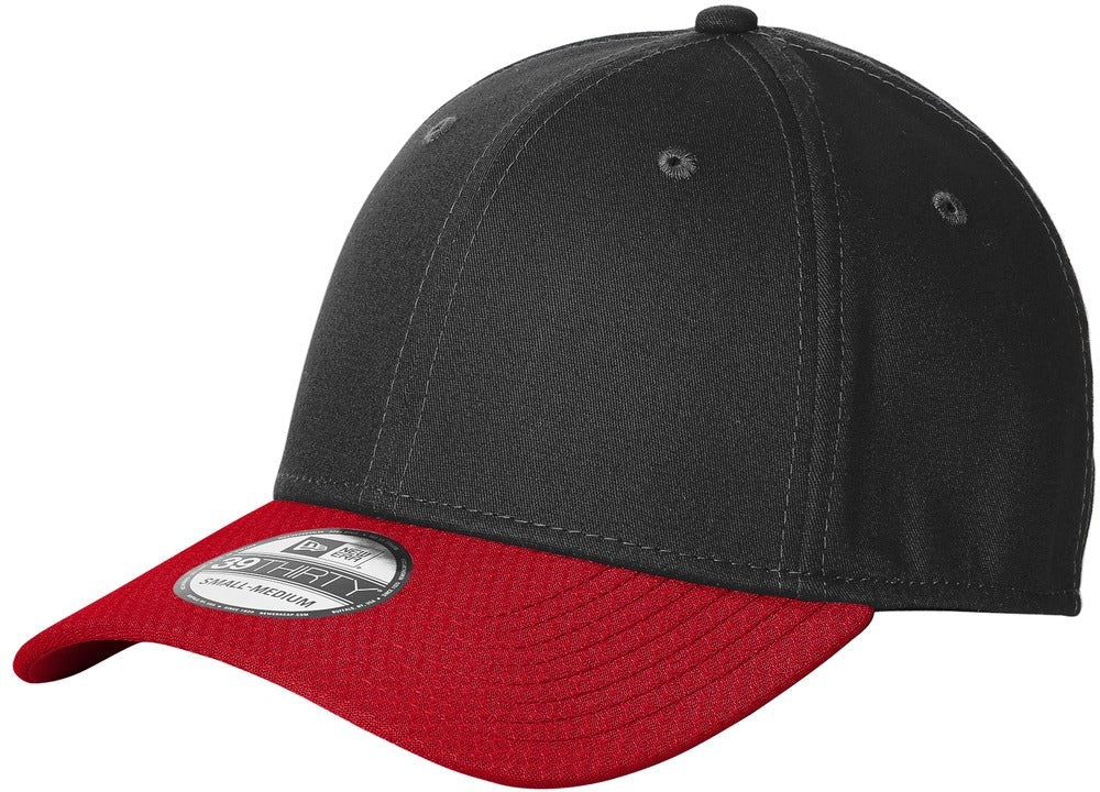 No-Logo CLOSEOUT - New Era Stretch Cotton Striped Cap-Headwear-New Era-Black/Scarlet-S/M-Thread Logic