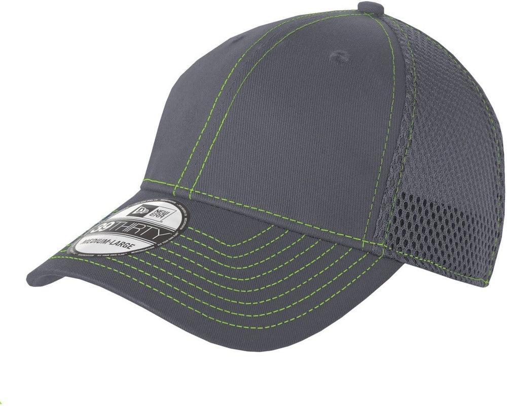 no-logo New Era Stretch Mesh Contrast Stitch Cap-Regular-New Era-Graphite/Cyber Green-S/M-Thread Logic no-logo