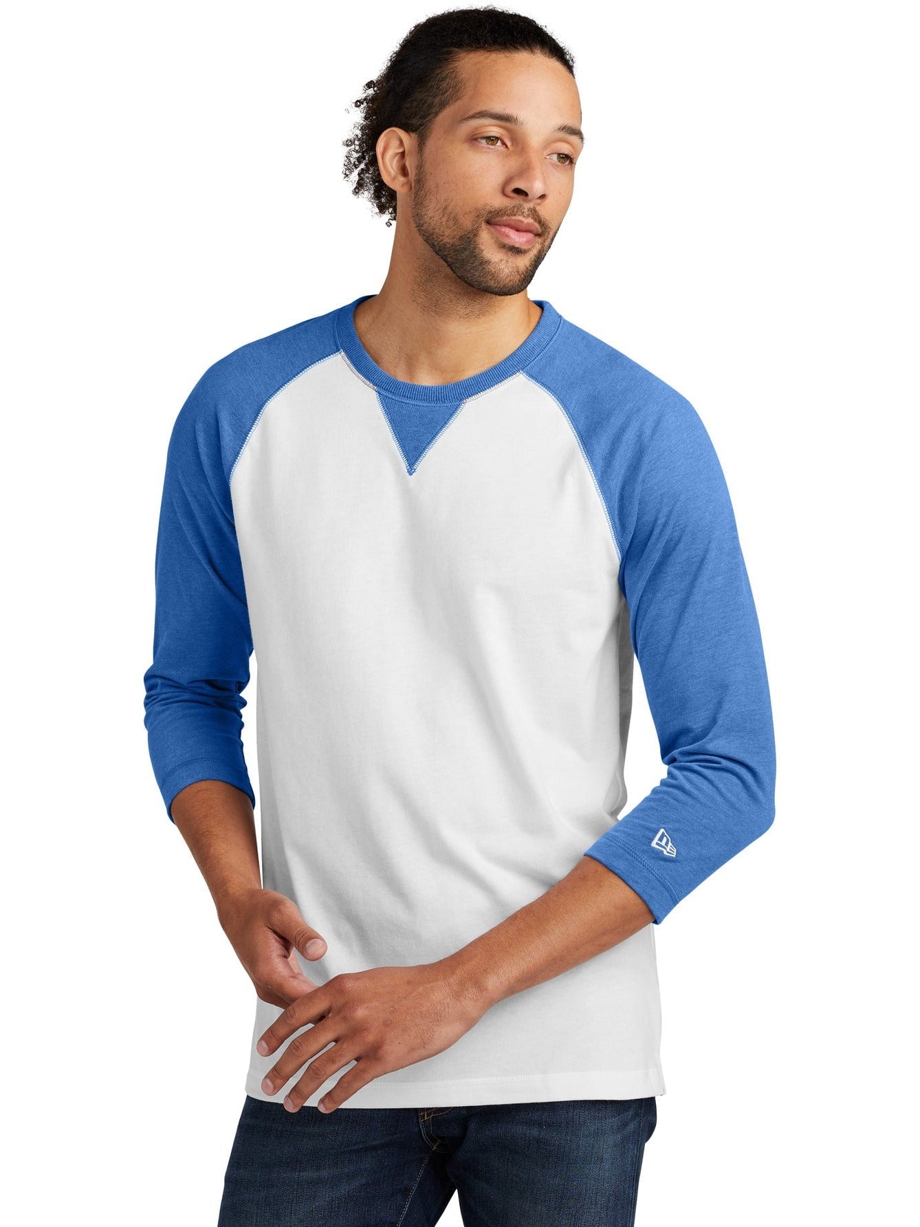 no-logo New Era Sueded Cotton 3/4-Sleeve Baseball Raglan Tee-Active-New Era-Thread Logic