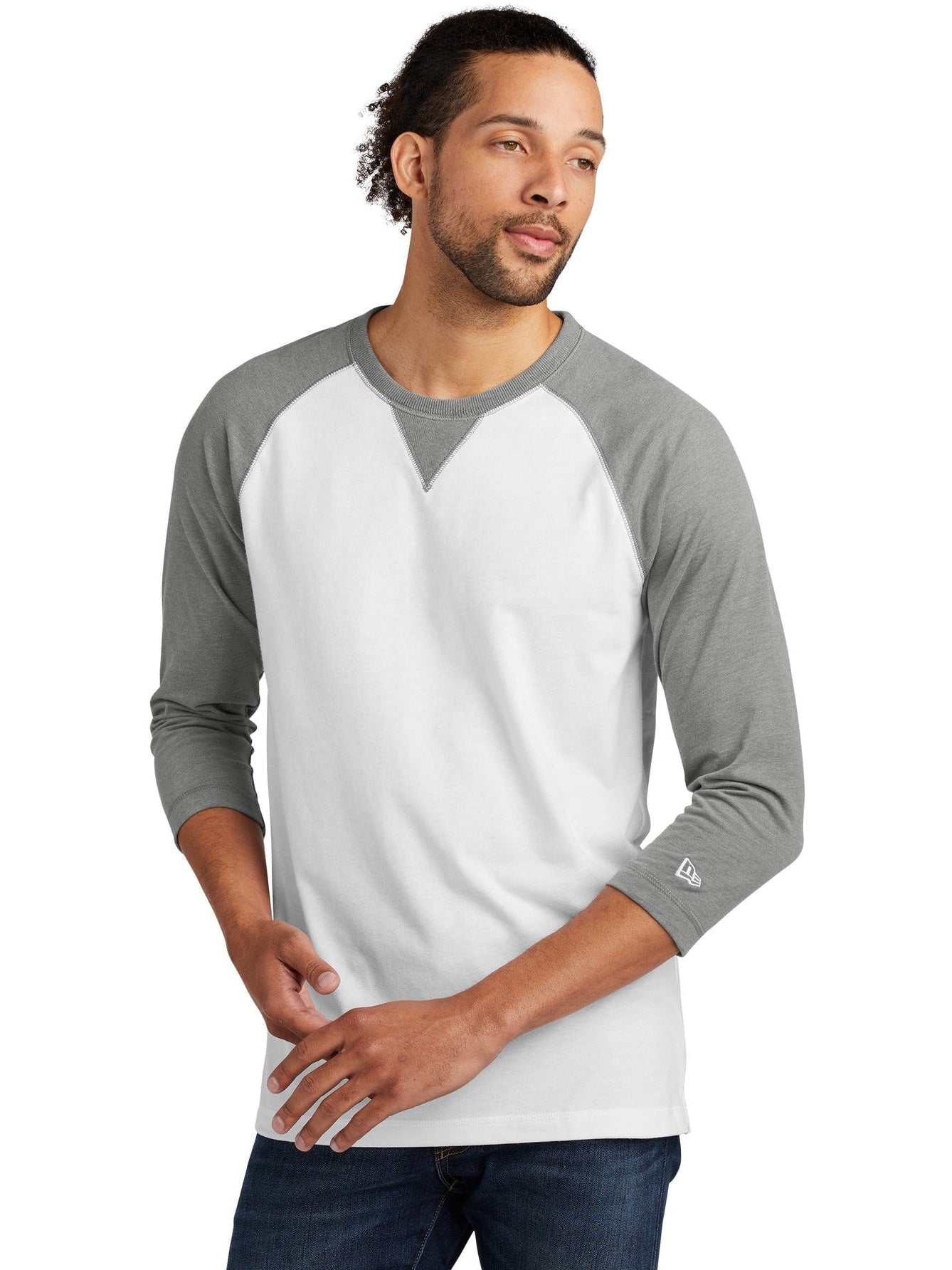 no-logo New Era Sueded Cotton 3/4-Sleeve Baseball Raglan Tee-Active-New Era-Thread Logic