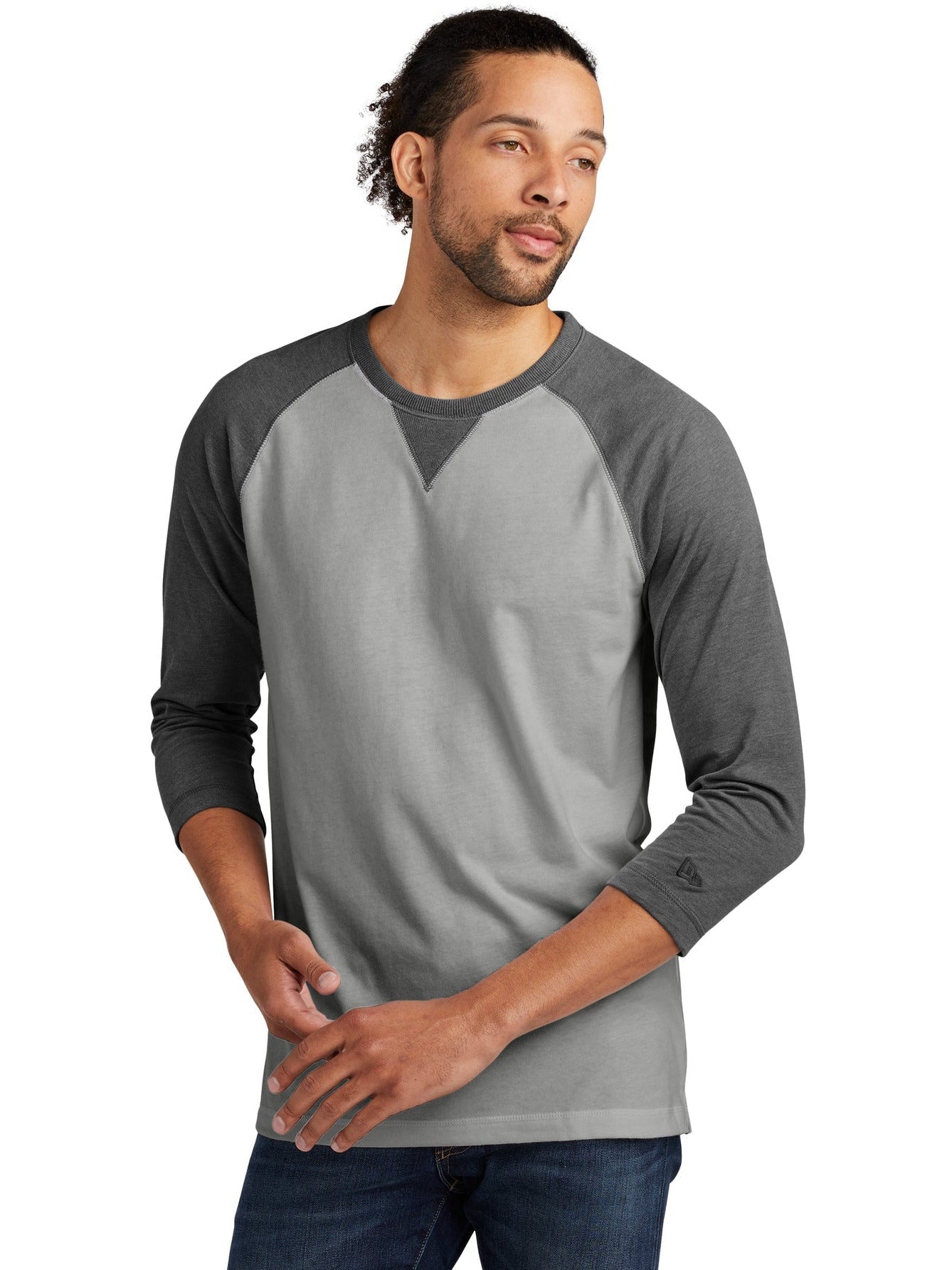 no-logo New Era Sueded Cotton 3/4-Sleeve Baseball Raglan Tee-Active-New Era-Thread Logic