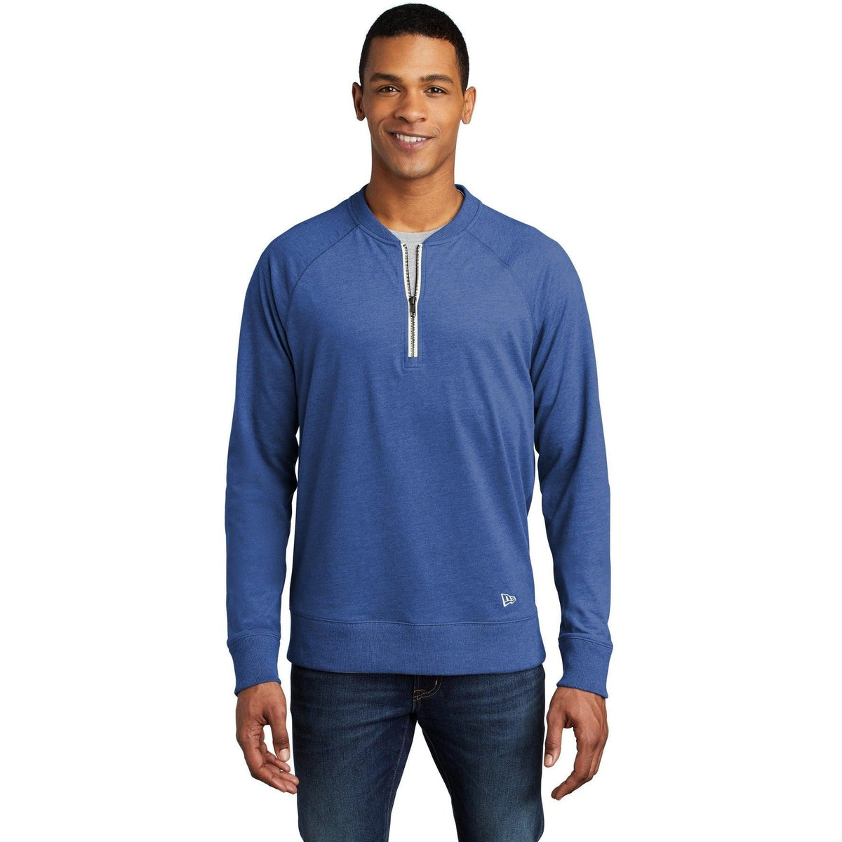 no-logo New Era Sueded Cotton Blend 1/4-Zip Pullover-Quarter Zips-New Era-Thread Logic