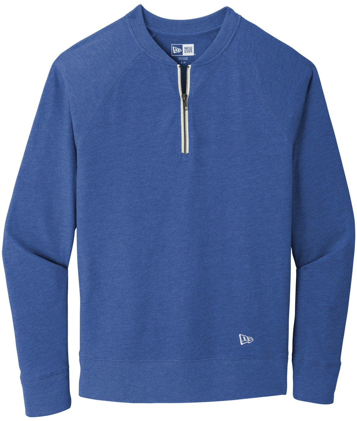 No-Logo CLOSEOUT - New Era Sueded Cotton Blend 1/4-Zip Pullover-Quarter Zips-New Era-Royal Heather-S-Thread Logic