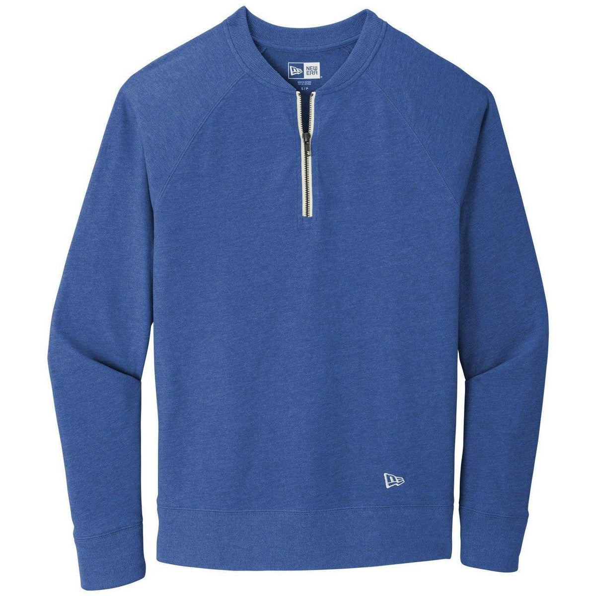 no-logo CLOSEOUT - New Era Sueded Cotton Blend 1/4-Zip Pullover-Quarter Zips-New Era-Royal Heather-S-Thread Logic