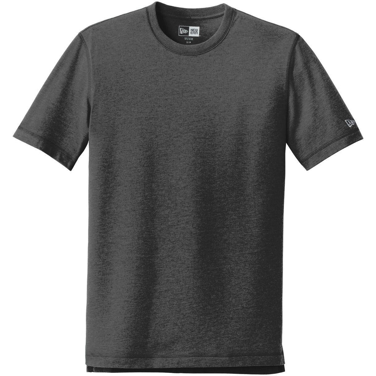 no-logo CLOSEOUT - New Era Sueded Cotton Crew Tee-Polos-New Era-Black Heather-S-Thread Logic
