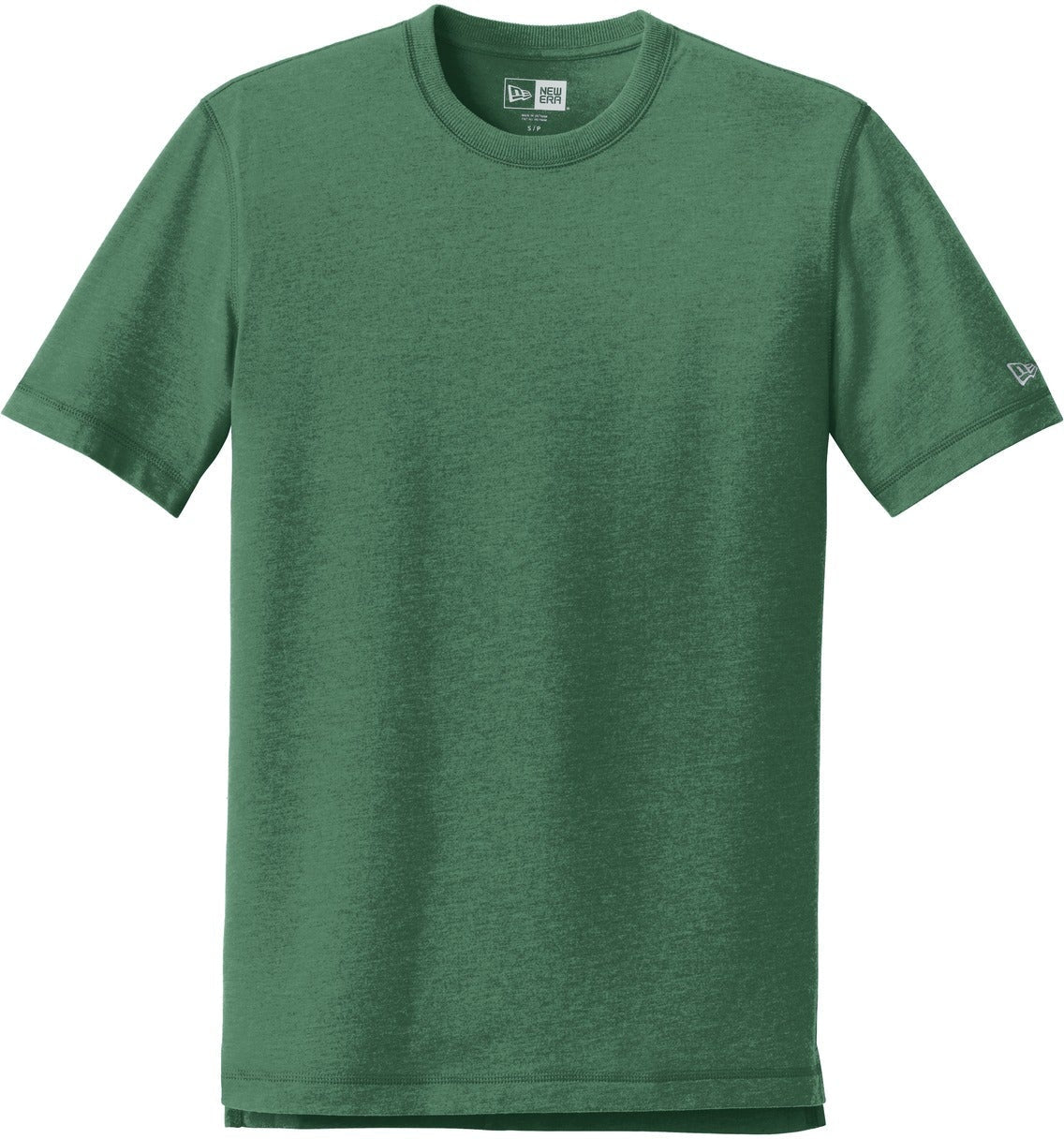 No-Logo CLOSEOUT - New Era Sueded Cotton Crew Tee-Polos-New Era-Dark Green Heather-M-Thread Logic