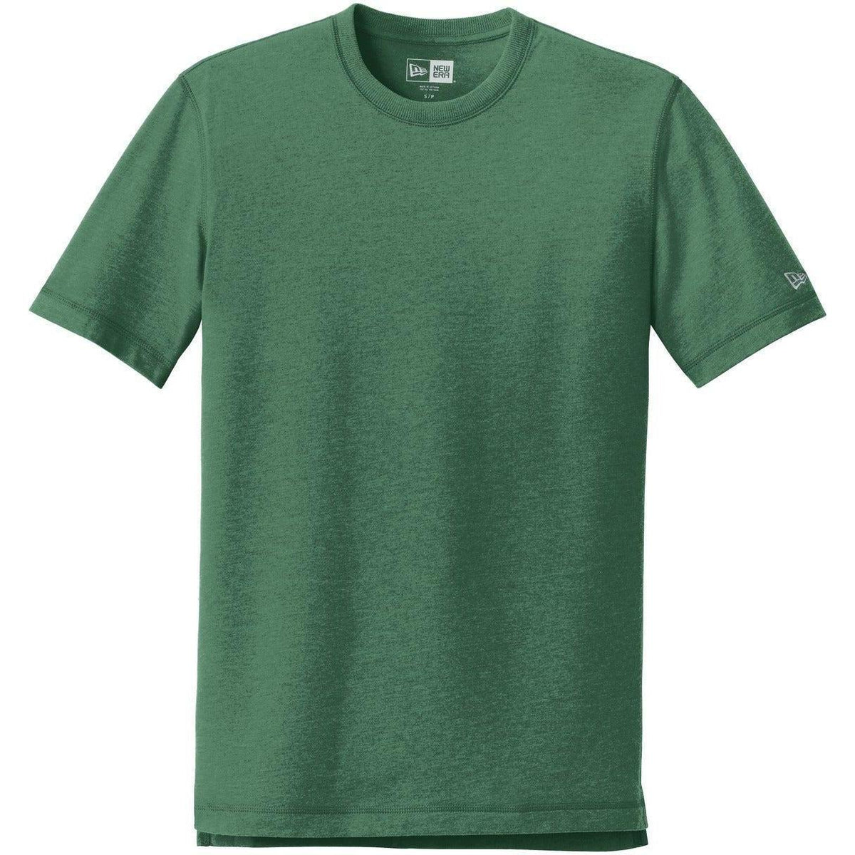 no-logo CLOSEOUT - New Era Sueded Cotton Crew Tee-Polos-New Era-Dark Green Heather-M-Thread Logic