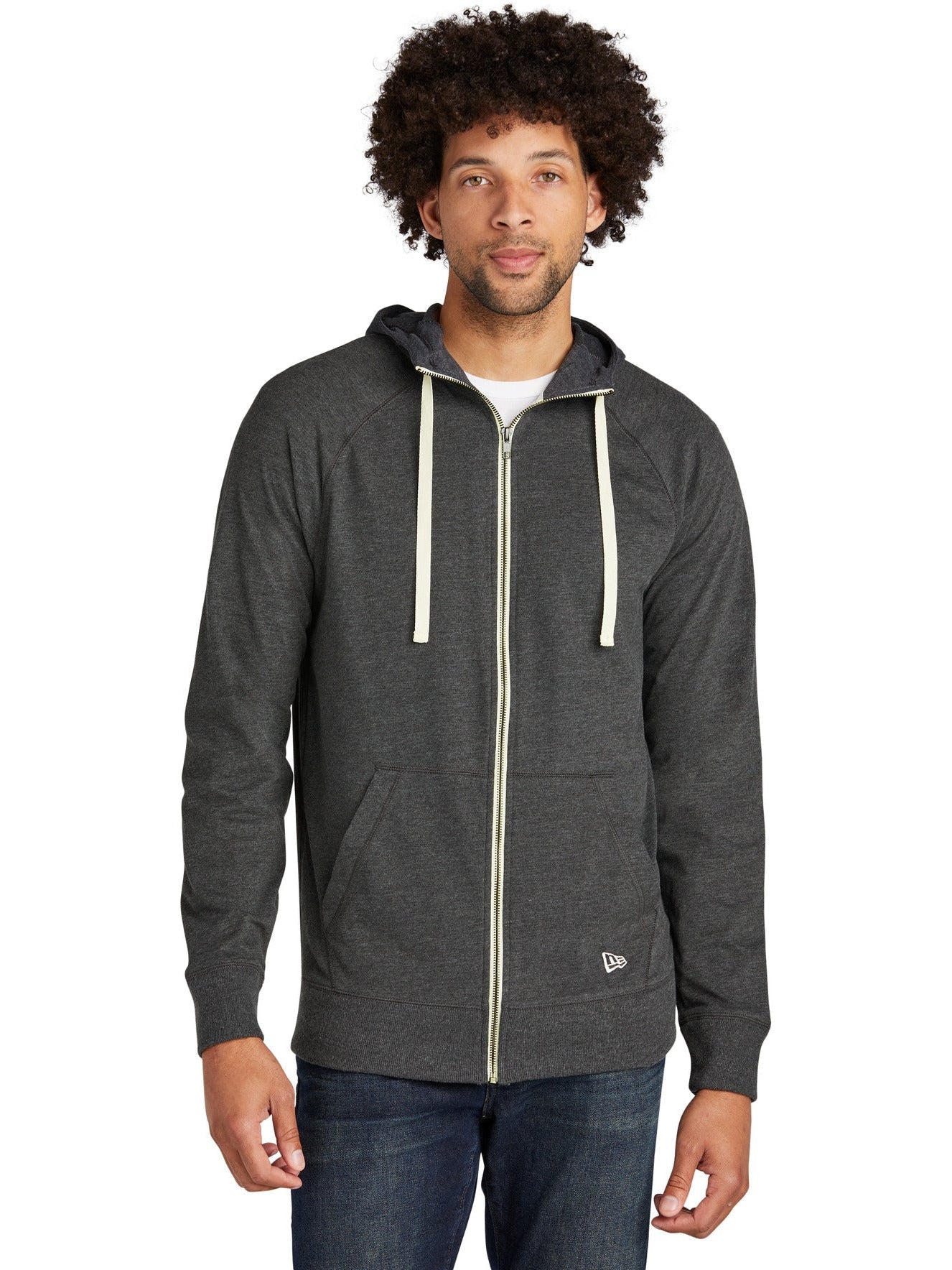 no-logo New Era Sueded Cotton Full-Zip Hoodie-Regular-New Era-Thread Logic