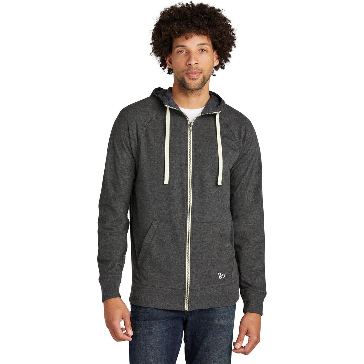 no-logo New Era Sueded Cotton Full-Zip Hoodie-Full Zips-New Era-Thread Logic