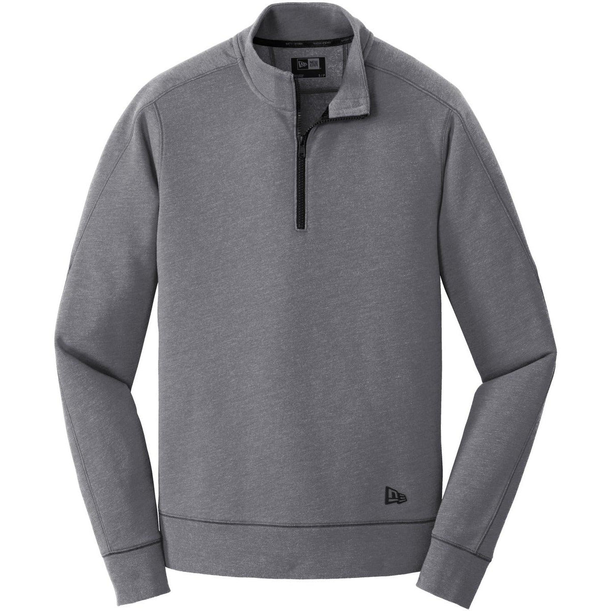 no-logo New Era Tri-Blend Fleece 1/4-Zip Pullover-Quarter Zips-New Era-Shadow Grey Heather-S-Thread Logic