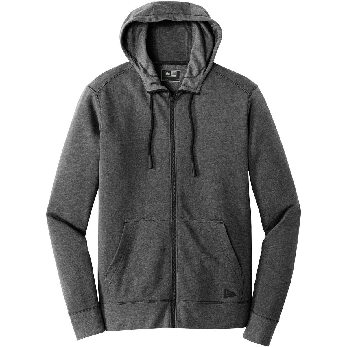 no-logo New Era Tri-Blend Fleece Full-Zip Hoodie-Full Zips-New Era-Black Heather-S-Thread Logic