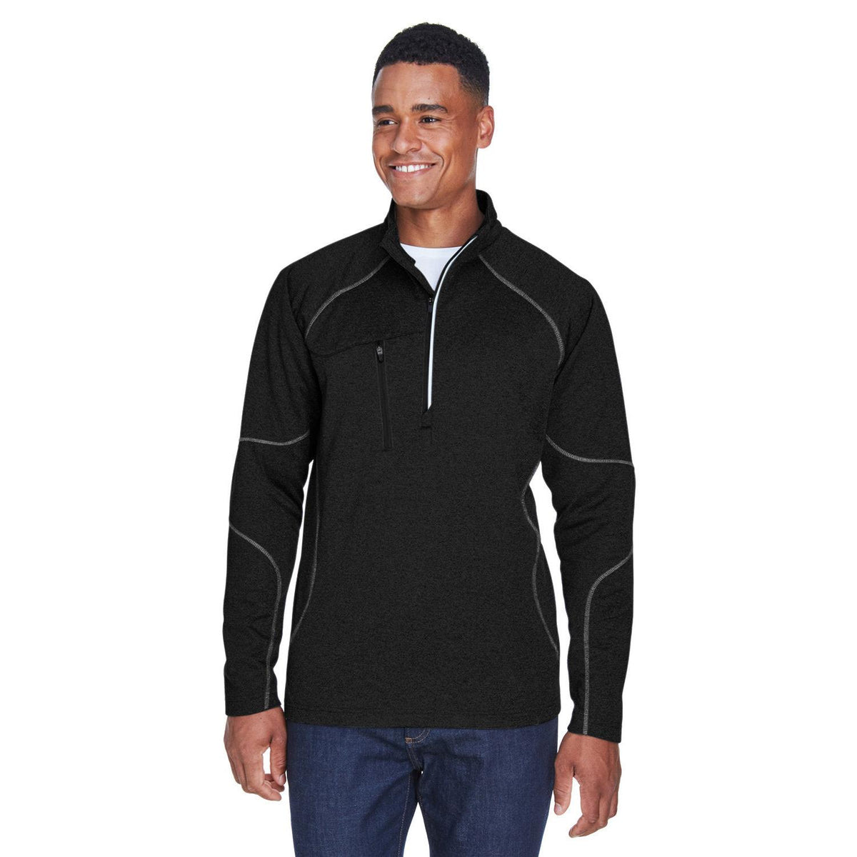 no-logo North End Catalyst Performance Fleece Quarter-Zip-Men's Layering-North End-Black-S-Thread Logic