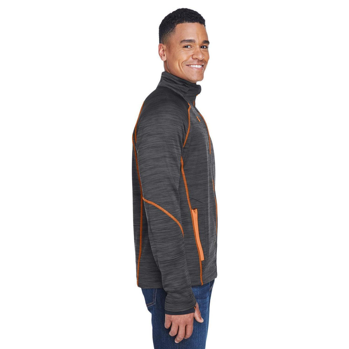 no-logo North End Flux Mélange Bonded Fleece Jacket-Men's Jackets-North End-Thread Logic