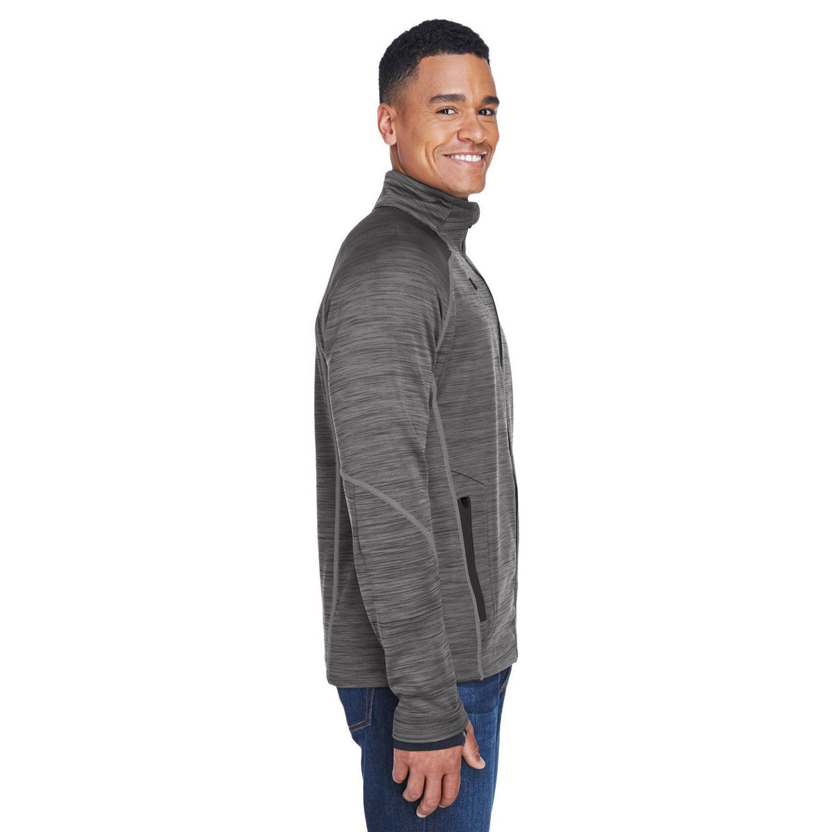 no-logo North End Flux Mélange Bonded Fleece Jacket-Men's Jackets-North End-Thread Logic