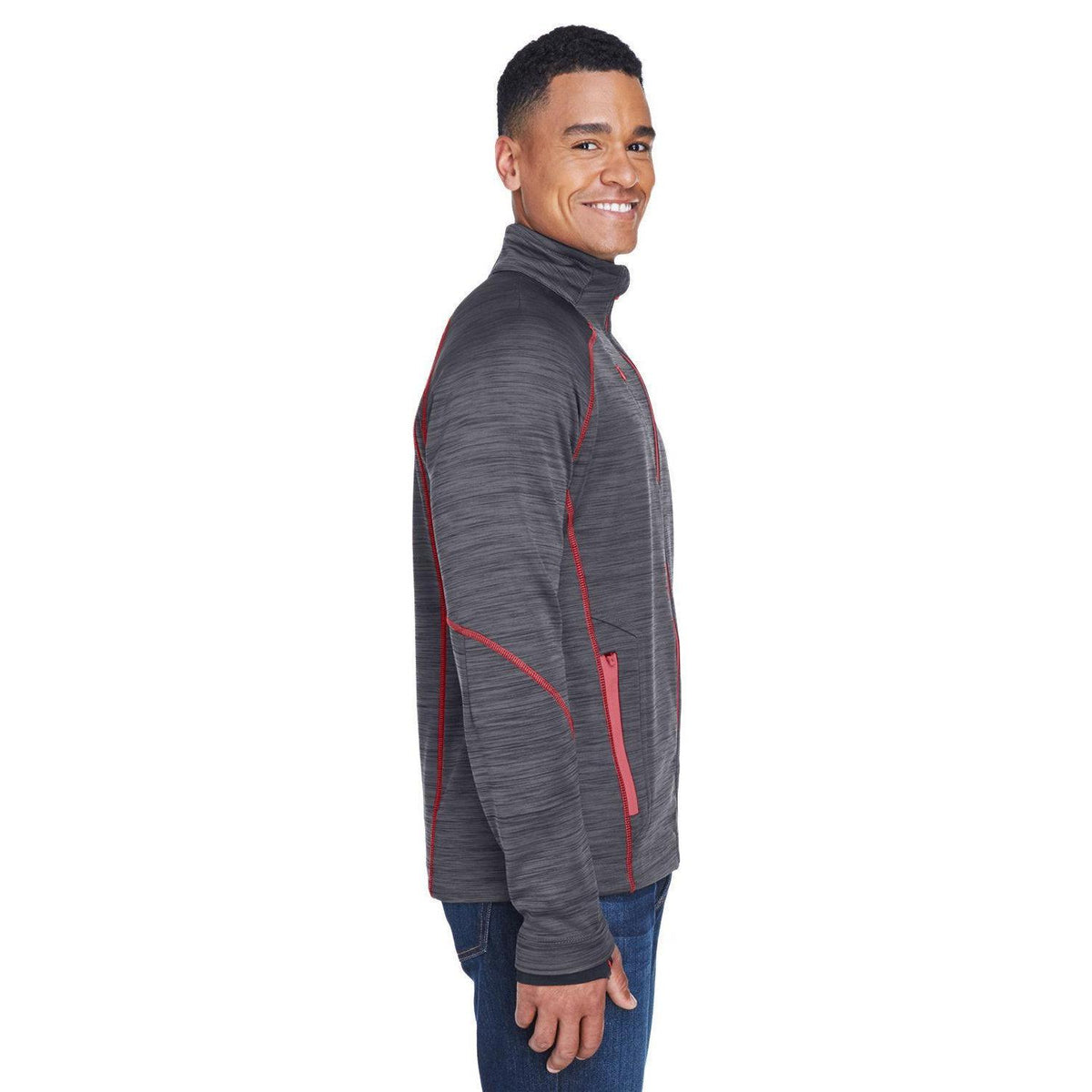 no-logo North End Flux Mélange Bonded Fleece Jacket-Men's Jackets-North End-Thread Logic