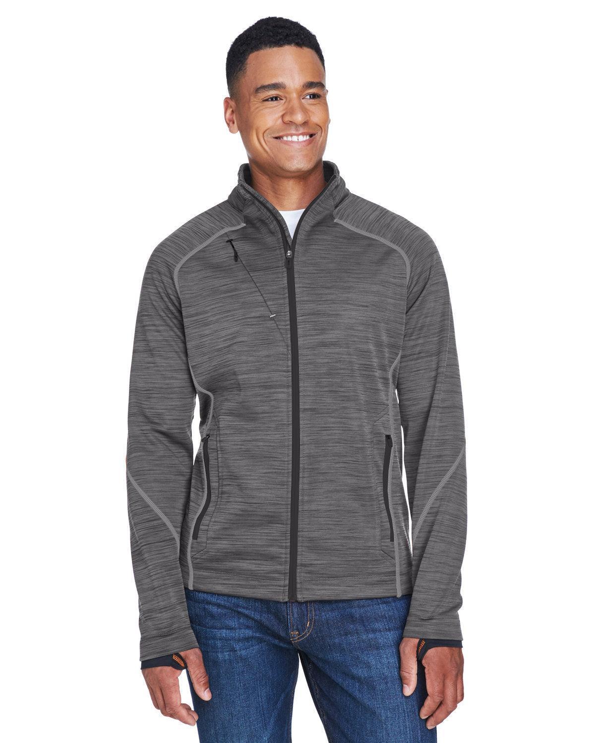 North End Flux Mélange Bonded Fleece Jacket-Men's Jackets-North End-Carbon/Black-S-Thread Logic