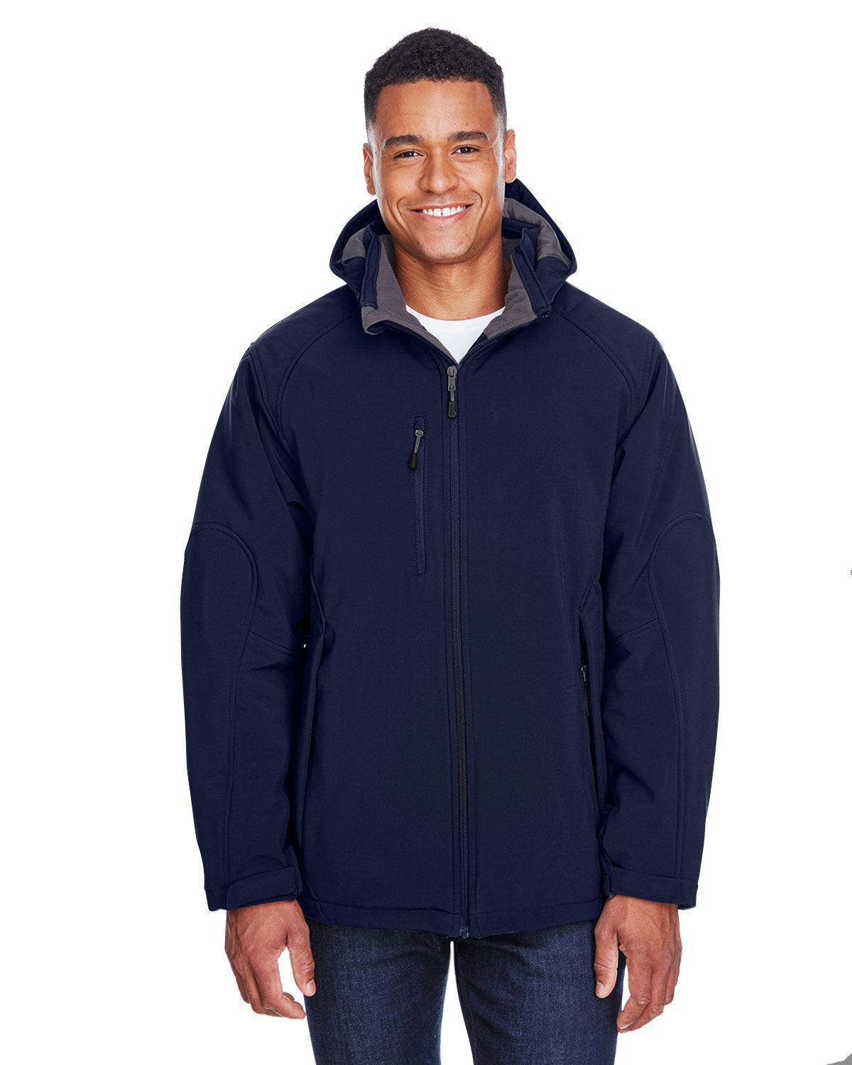 North End Glacier Insulated Three-Layer Fleece Bonded Soft Shell Jacket-Men's Jackets-North End-Classic Navy-S-Thread Logic