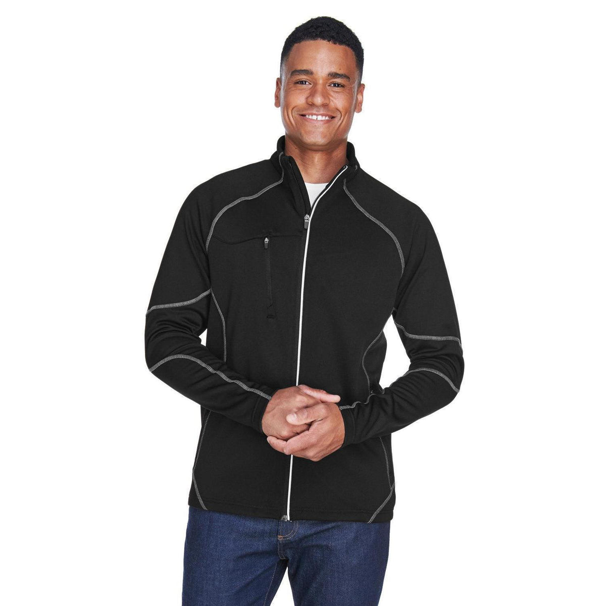 no-logo North End Gravity Performance Fleece Jacket-Men's Jackets-North End-Black-S-Thread Logic