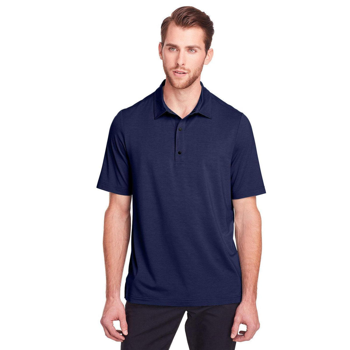no-logo North End Jaq Snap-Up Stretch Performance Polo-Men's Polos-North End-Classic Navy-S-Thread Logic