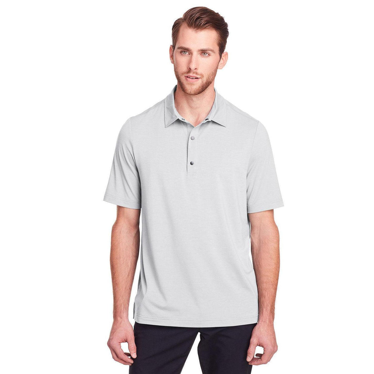 no-logo North End Jaq Snap-Up Stretch Performance Polo-Men's Polos-North End-Platinum-S-Thread Logic