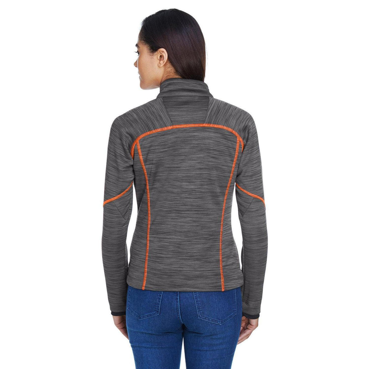 no-logo North End Ladies Flux Mélange Bonded Fleece Jacket-Ladies Jackets-North End-Thread Logic