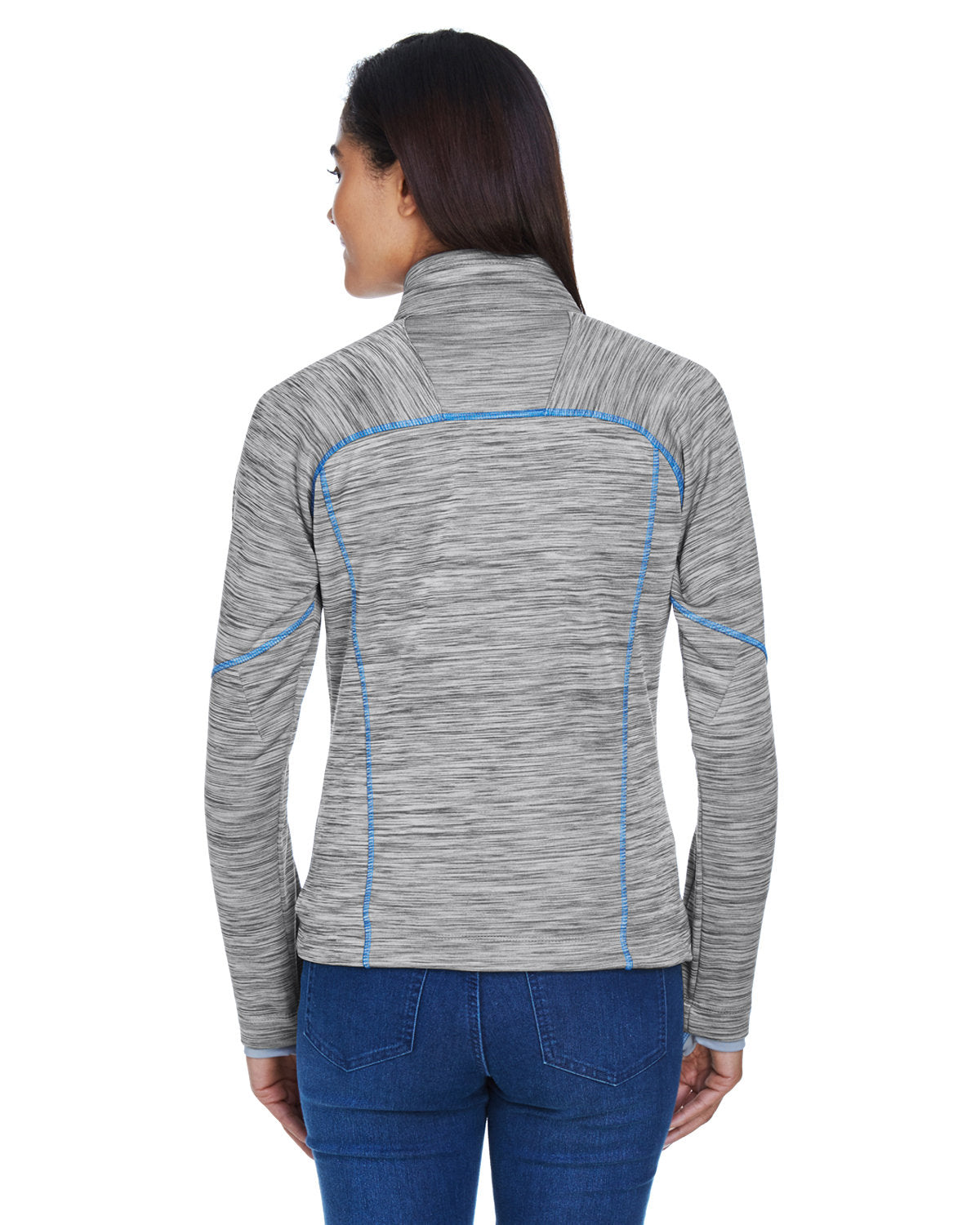 no-logo North End Ladies Flux Mélange Bonded Fleece Jacket-Ladies Jackets-North End-Thread Logic
