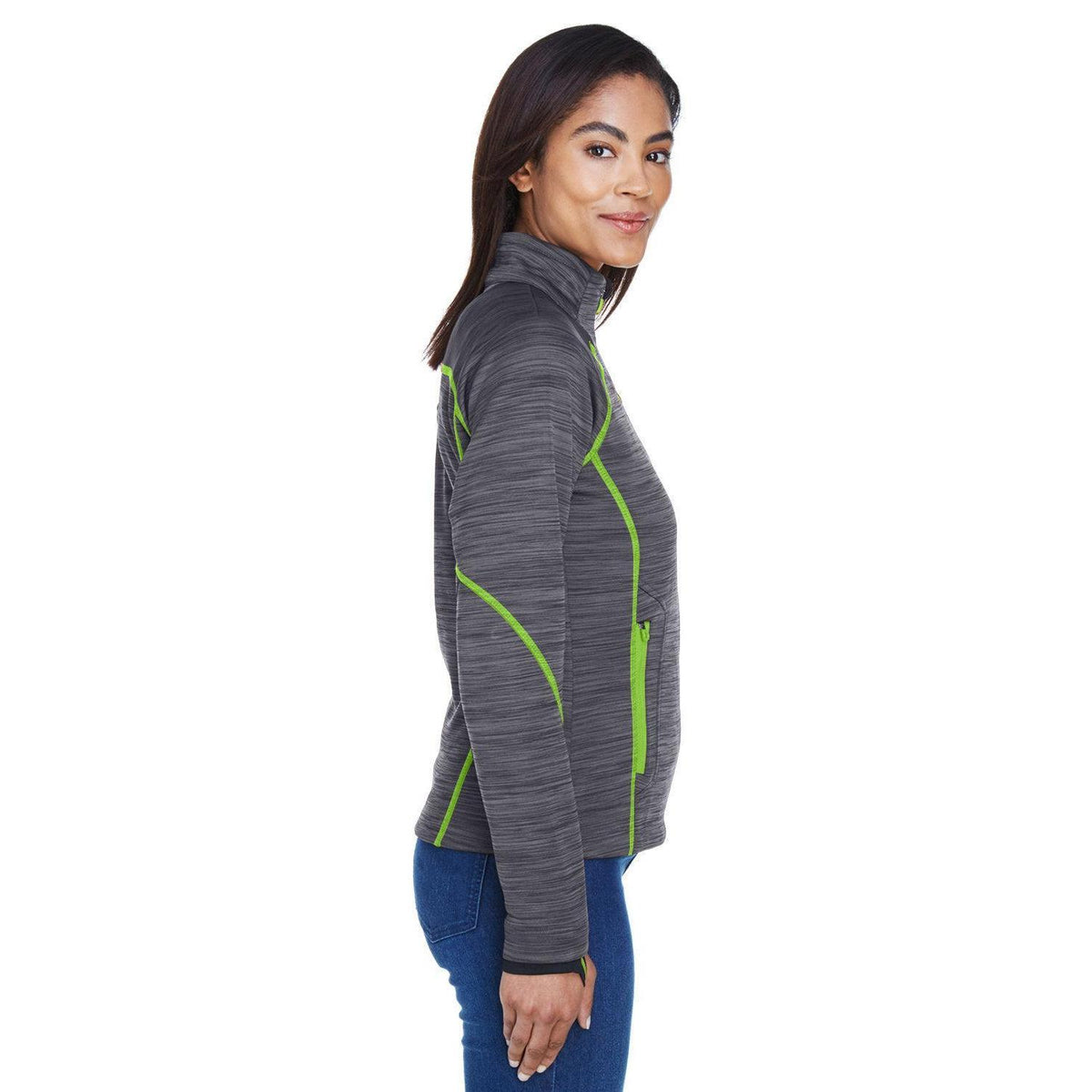 no-logo North End Ladies Flux Mélange Bonded Fleece Jacket-Ladies Jackets-North End-Thread Logic
