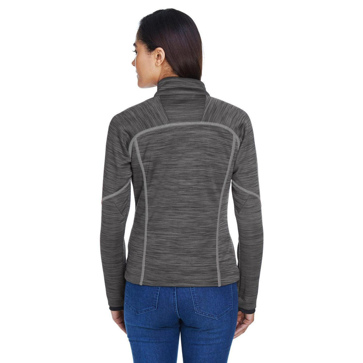 no-logo North End Ladies Flux Mélange Bonded Fleece Jacket-Ladies Jackets-North End-Thread Logic