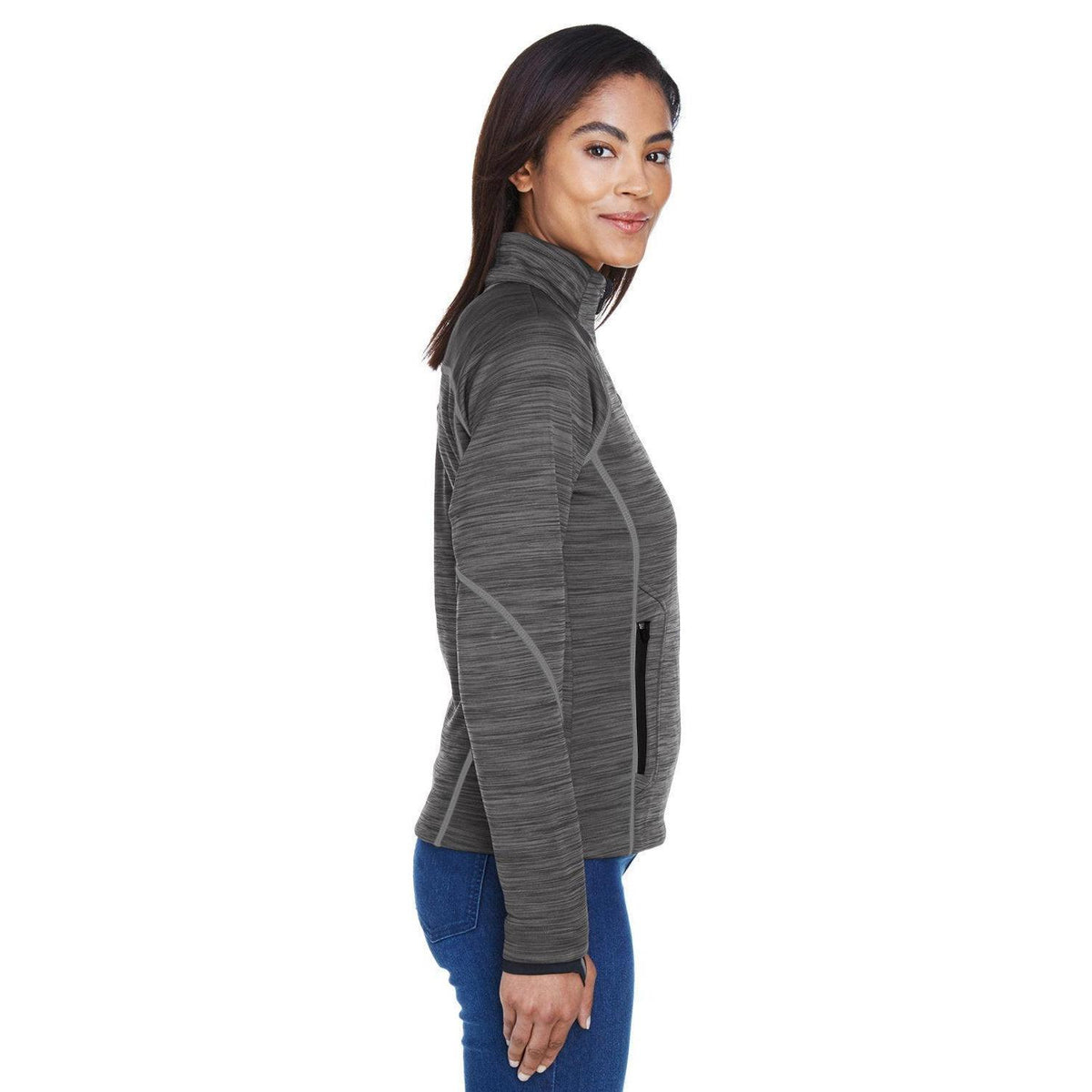 no-logo North End Ladies Flux Mélange Bonded Fleece Jacket-Ladies Jackets-North End-Thread Logic