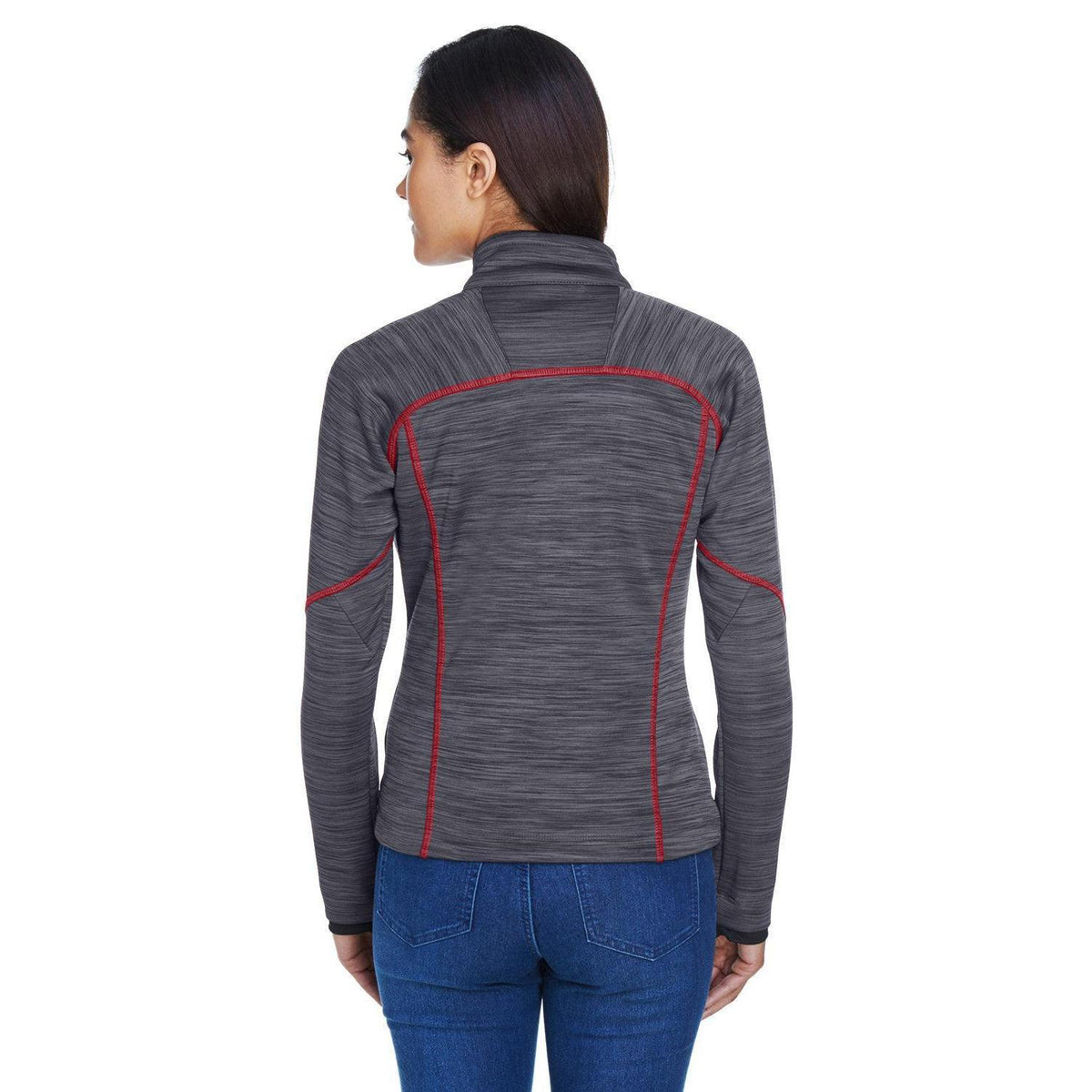 no-logo North End Ladies Flux Mélange Bonded Fleece Jacket-Ladies Jackets-North End-Thread Logic