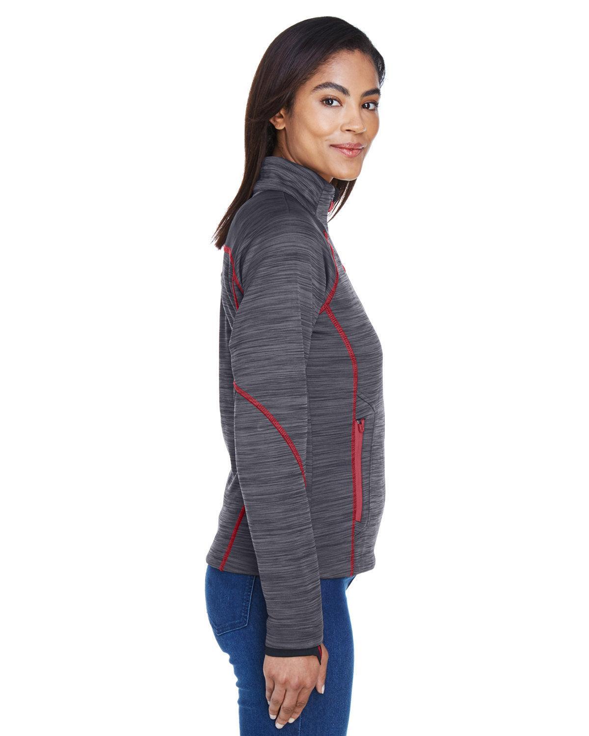 no-logo North End Ladies Flux Mélange Bonded Fleece Jacket-Ladies Jackets-North End-Thread Logic