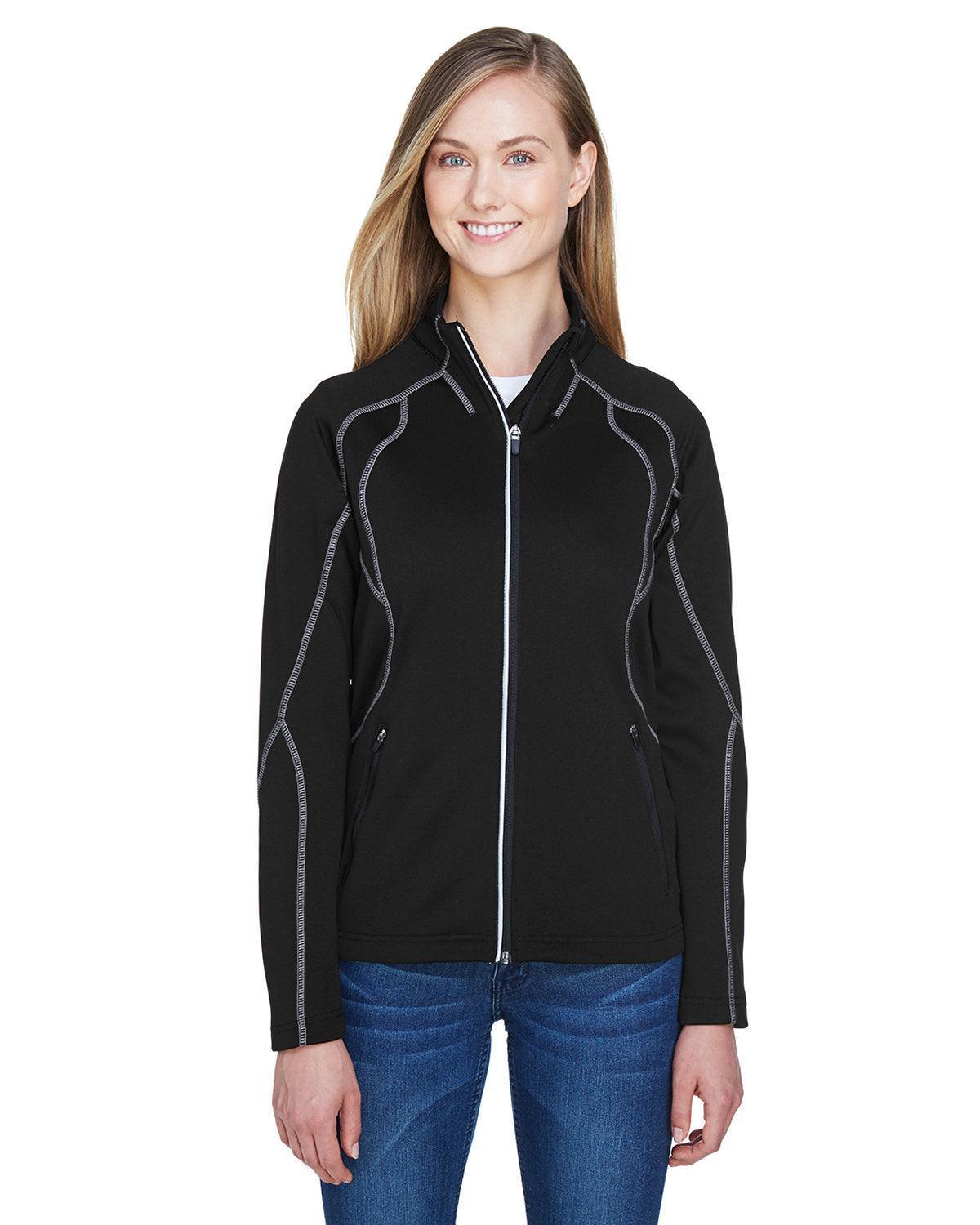 North End Ladies Gravity Performance Fleece Jacket-Ladies Jackets-North End-Black-XS-Thread Logic
