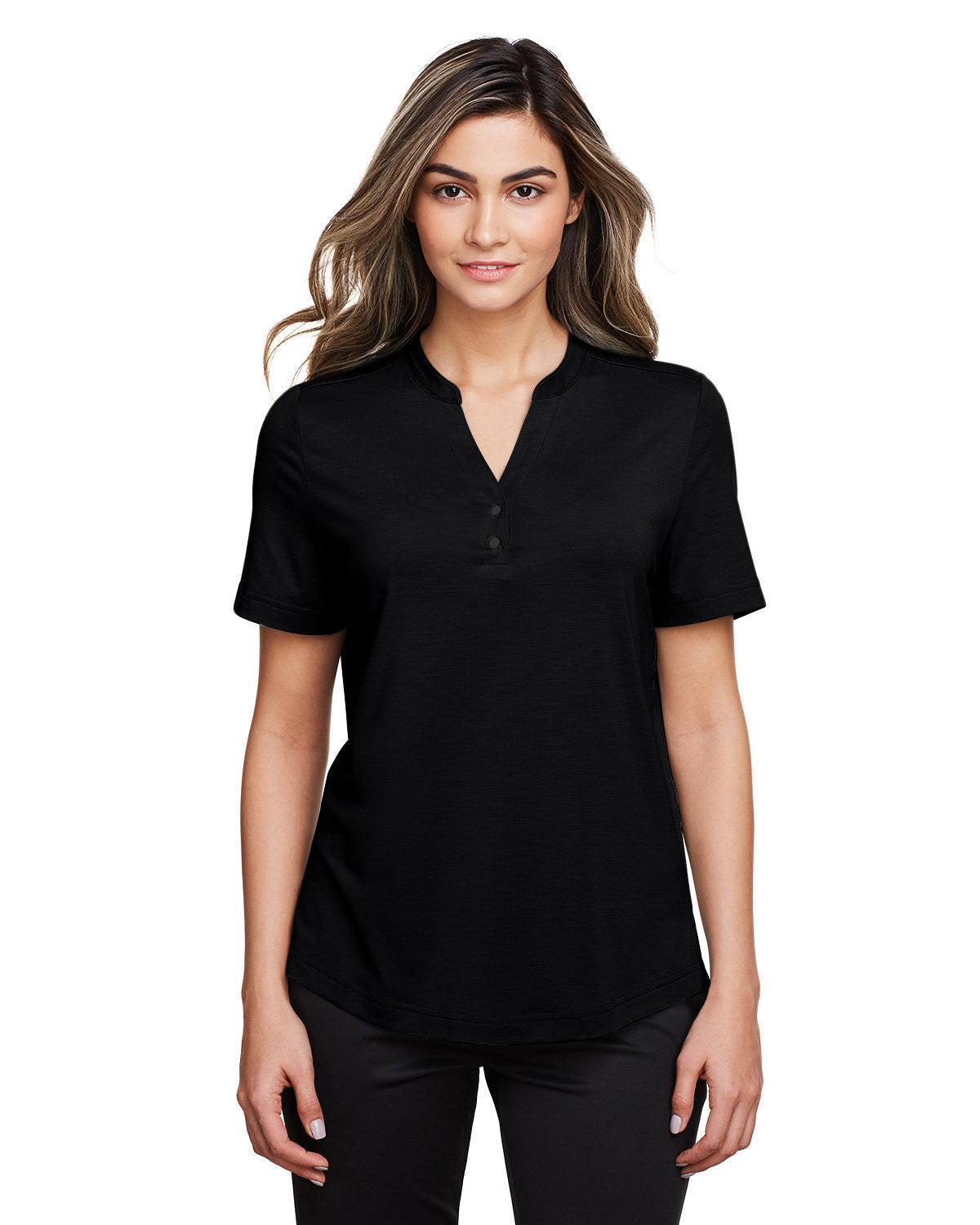 North End Ladies Jaq Snap-Up Stretch Performance Polo-Ladies Polos-North End-Black-S-Thread Logic