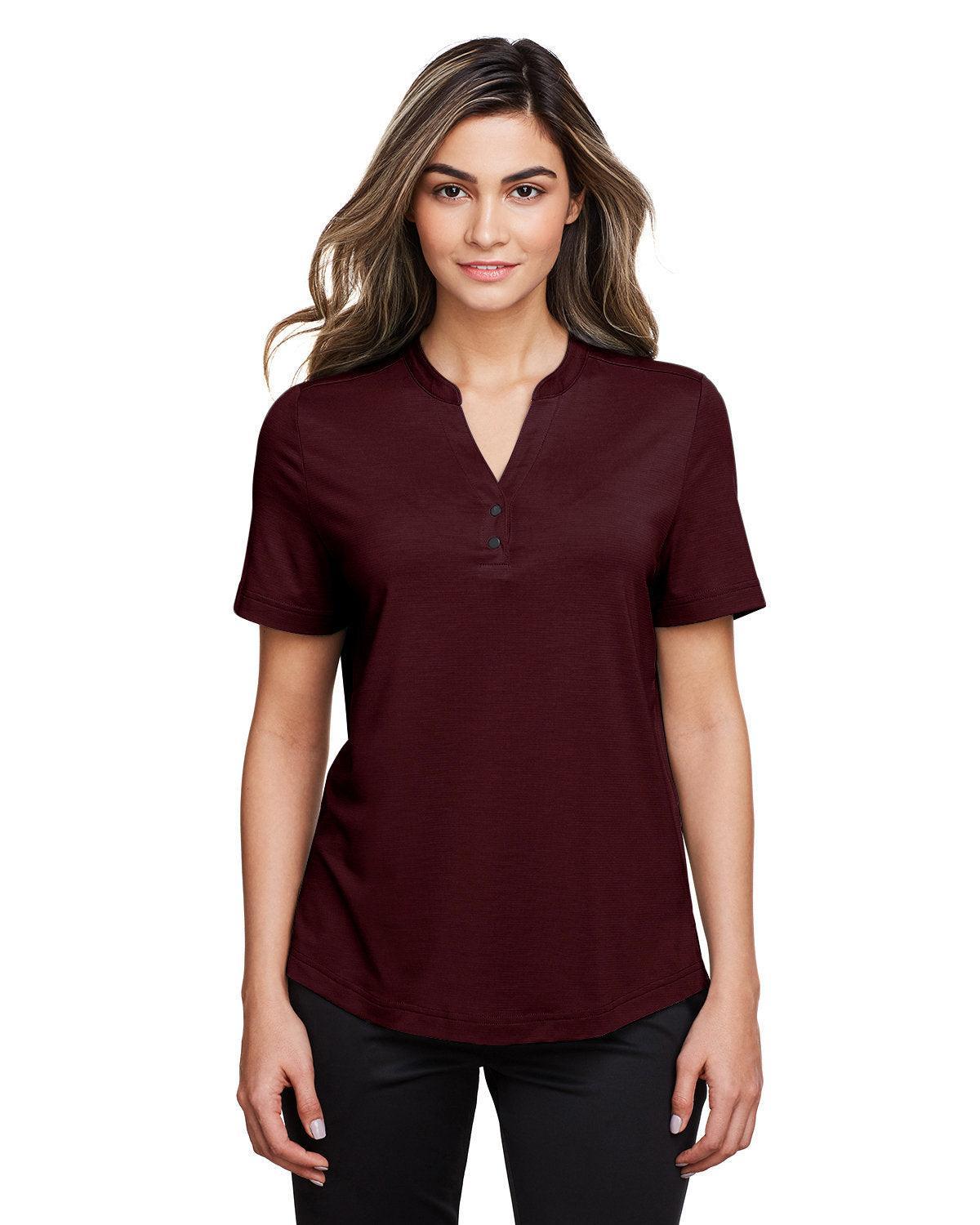 North End Ladies Jaq Snap-Up Stretch Performance Polo-Ladies Polos-North End-Burgundy-S-Thread Logic