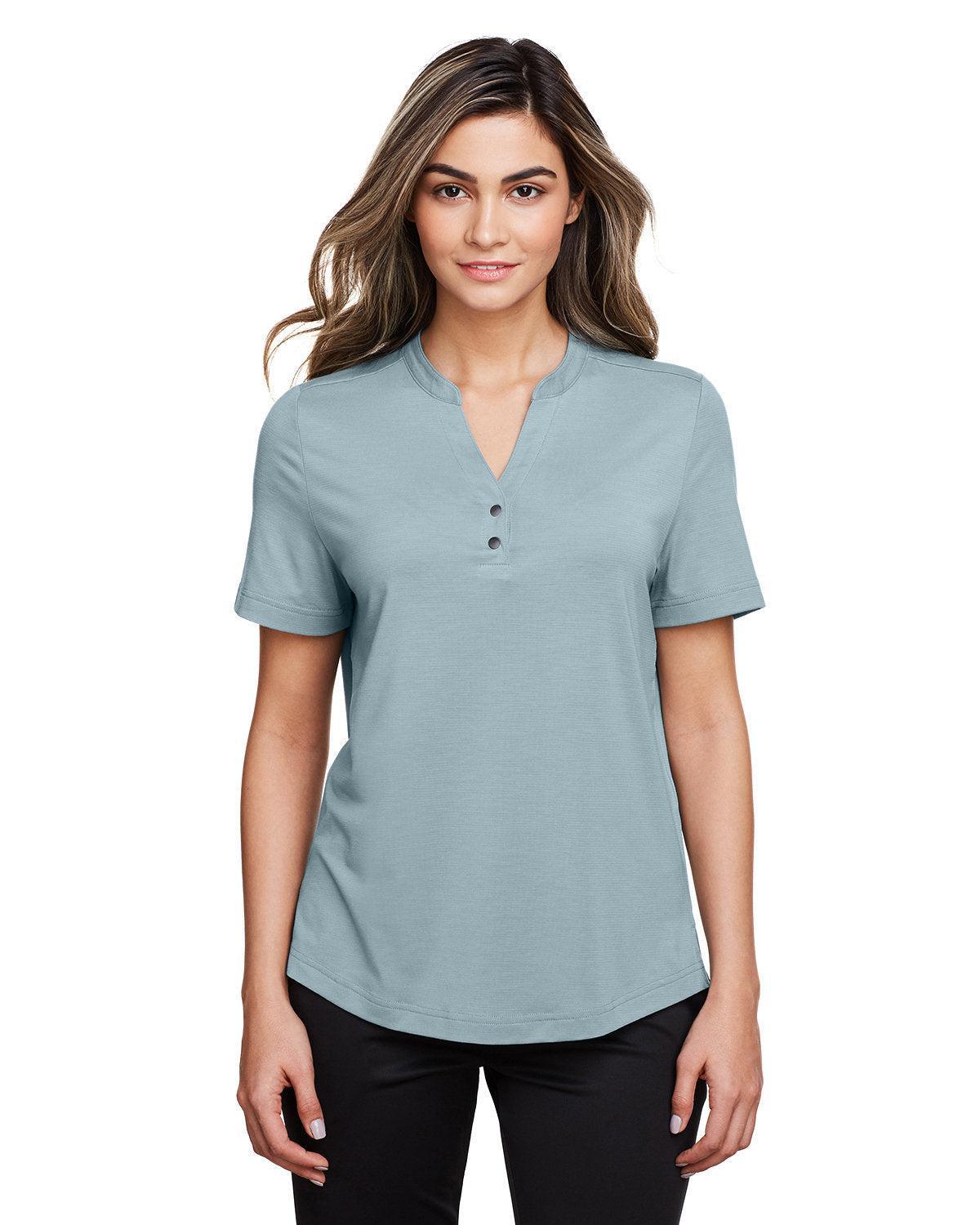 North End Ladies Jaq Snap-Up Stretch Performance Polo-Ladies Polos-North End-Opal Blue-XS-Thread Logic