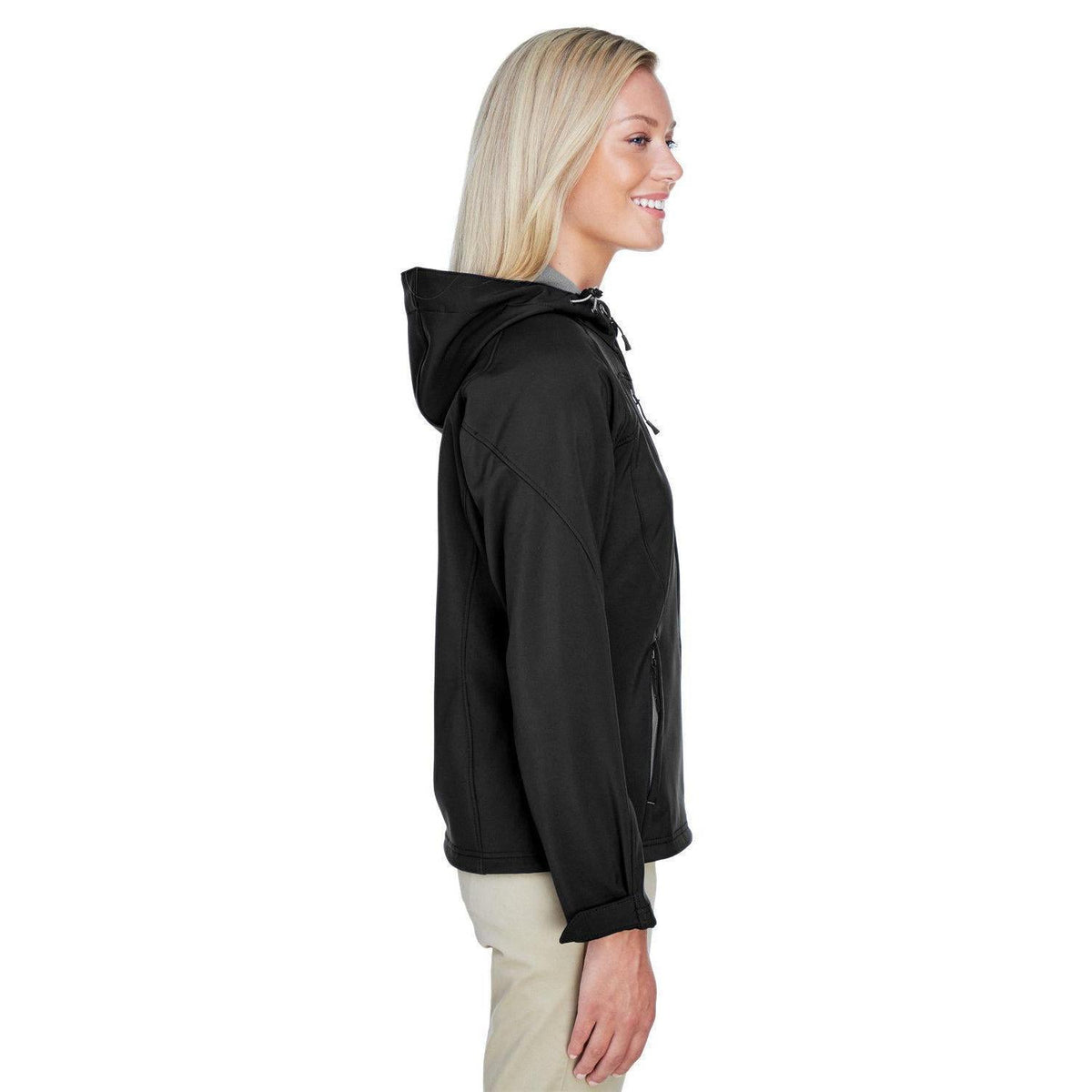 no-logo North End Ladies Prospect Two-Layer Fleece Bonded Soft Shell Hooded Jacket-Ladies Jackets-North End-Thread Logic