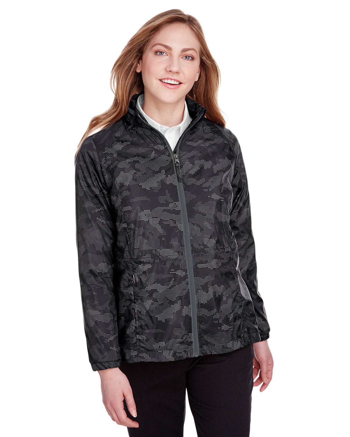 North End Ladies Rotate Reflective Jacket-Ladies Jackets-North End-Black/Carbon-S-Thread Logic