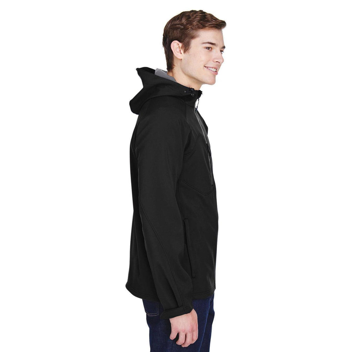 no-logo North End Prospect Two-Layer Fleece Bonded Soft Shell Hooded Jacket-Men's Jackets-North End-Thread Logic