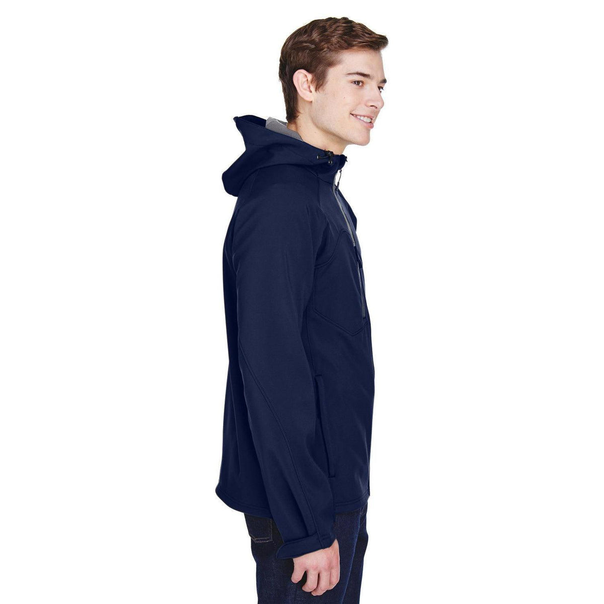 no-logo North End Prospect Two-Layer Fleece Bonded Soft Shell Hooded Jacket-Men's Jackets-North End-Thread Logic